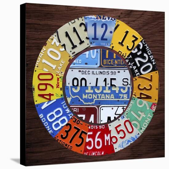 Clock Square-Design Turnpike-Stretched Canvas