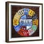 Clock Square-Design Turnpike-Framed Giclee Print