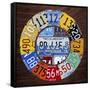 Clock Square-Design Turnpike-Framed Stretched Canvas