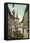 Clock Tower and Bear Monument in Bern, Switzerland-null-Framed Stretched Canvas