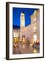 Clock Tower and Restaurants at Dusk-Frank Fell-Framed Photographic Print