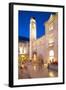 Clock Tower and Restaurants at Dusk-Frank Fell-Framed Photographic Print