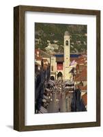 Clock Tower and Stradun, Old City, UNESCO World Heritage Site, Dubrovnik, Croatia, Europe-Neil Farrin-Framed Photographic Print