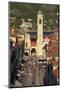 Clock Tower and Stradun, Old City, UNESCO World Heritage Site, Dubrovnik, Croatia, Europe-Neil Farrin-Mounted Photographic Print