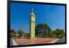 Clock tower at campus of State Pariyatti Sasana University, Mandalay, Myanmar (Burma)-Jan Miracky-Framed Photographic Print