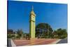 Clock tower at campus of State Pariyatti Sasana University, Mandalay, Myanmar (Burma)-Jan Miracky-Stretched Canvas