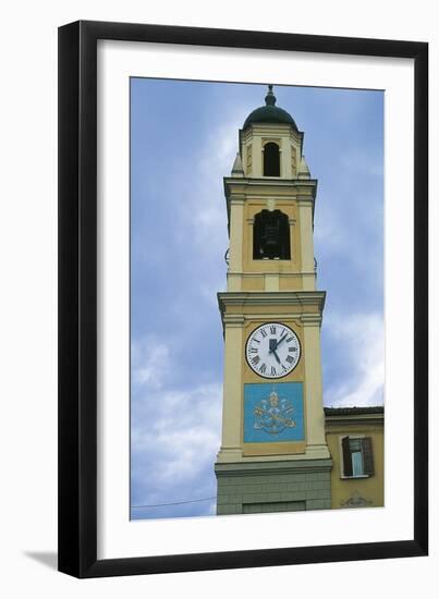 Clock Tower, Boretto, Emilia-Romagna, Italy-null-Framed Giclee Print