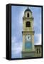 Clock Tower, Boretto, Emilia-Romagna, Italy-null-Framed Stretched Canvas