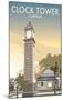 Clock Tower, Clapham - Dave Thompson Contemporary Travel Print-Dave Thompson-Mounted Giclee Print