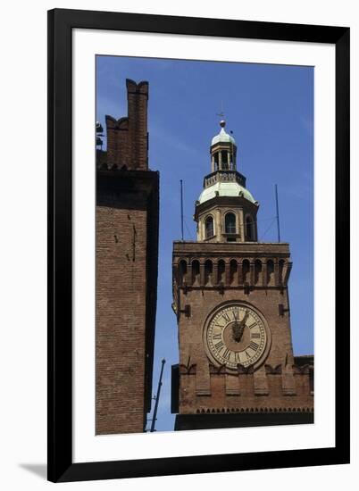 Clock Tower, Detail from Accursio Palace, Bologna, Emilia-Romagna, Italy-null-Framed Giclee Print