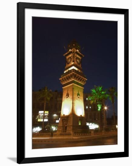 Clock Tower, Downtown at Night, Aleppo (Haleb), Syria, Middle East-Christian Kober-Framed Photographic Print