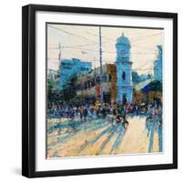 Clock Tower, Evening Light, Pondicherry, 2017-Andrew Gifford-Framed Premium Giclee Print