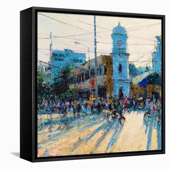 Clock Tower, Evening Light, Pondicherry, 2017-Andrew Gifford-Framed Stretched Canvas