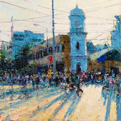 'Clock Tower, Evening Light, Pondicherry, 2017' Giclee Print Andrew
