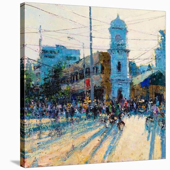 Clock Tower, Evening Light, Pondicherry, 2017-Andrew Gifford-Stretched Canvas