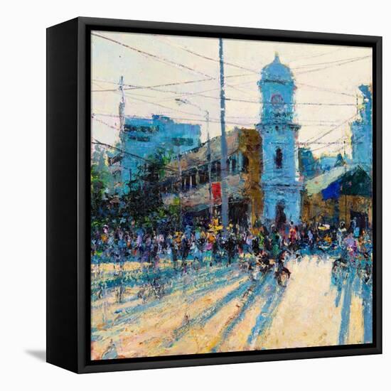 Clock Tower, Evening Light, Pondicherry, 2017-Andrew Gifford-Framed Stretched Canvas