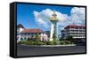 Clock Tower in Downtown Apia, Upolu, Samoa, South Pacific, Pacific-Michael Runkel-Framed Stretched Canvas