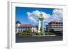 Clock Tower in Downtown Apia, Upolu, Samoa, South Pacific, Pacific-Michael Runkel-Framed Photographic Print