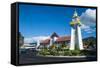 Clock Tower in Downtown Apia, Upolu, Samoa, South Pacific, Pacific-Michael Runkel-Framed Stretched Canvas