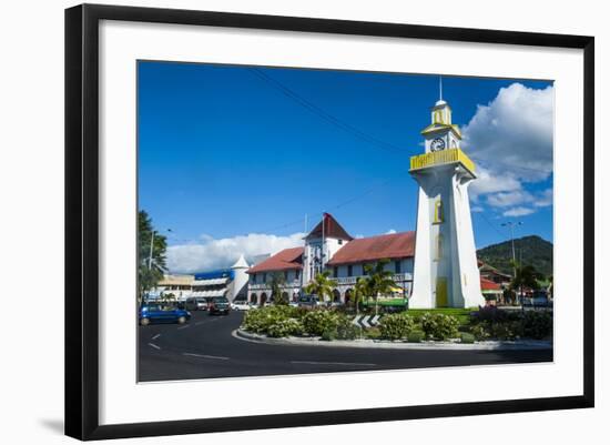 Clock Tower in Downtown Apia, Upolu, Samoa, South Pacific, Pacific-Michael Runkel-Framed Photographic Print