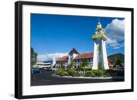 Clock Tower in Downtown Apia, Upolu, Samoa, South Pacific, Pacific-Michael Runkel-Framed Photographic Print