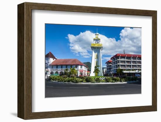 Clock Tower in Downtown Apia, Upolu, Samoa, South Pacific, Pacific-Michael Runkel-Framed Photographic Print