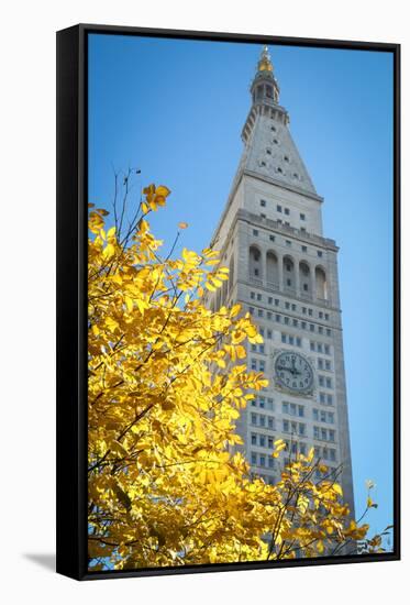 Clock tower, Madison Square park, New York City, NY, USA-Julien McRoberts-Framed Stretched Canvas