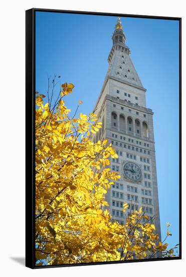 Clock tower, Madison Square park, New York City, NY, USA-Julien McRoberts-Framed Stretched Canvas