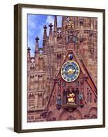 Clock Tower of Church of Our Lady, Nuremberg, Germany-Miva Stock-Framed Premium Photographic Print