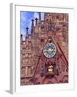 Clock Tower of Church of Our Lady, Nuremberg, Germany-Miva Stock-Framed Premium Photographic Print