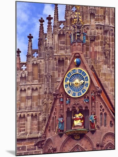 Clock Tower of Church of Our Lady, Nuremberg, Germany-Miva Stock-Mounted Premium Photographic Print