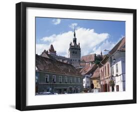 Clock Tower, on Old Town Citadel, from Piata Hermann Oberth, Sighisoara, Transylvania, Romania-Richard Ashworth-Framed Photographic Print