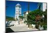 Clock Tower Poros IslandGreece-null-Mounted Art Print