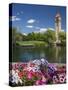 Clock Tower, Spokane River, Riverfront Park, Spokane, Washington, USA-Charles Gurche-Stretched Canvas