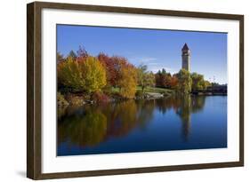 Clock Tower, Spokane River, Riverfront Park, Spokane, Washington, USA-Charles Gurche-Framed Photographic Print