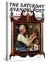 "Clockmaker," Saturday Evening Post Cover, July 18, 1931-J.F. Kernan-Stretched Canvas