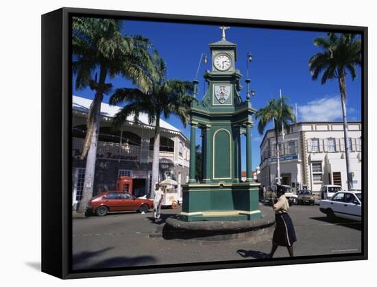 Clocktower at the Circus, Basseterre, St. Kitts, Leeward Islands-Ken Gillham-Framed Stretched Canvas