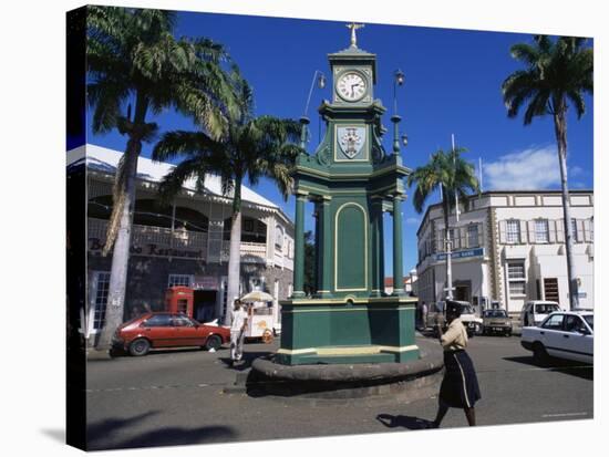 Clocktower at the Circus, Basseterre, St. Kitts, Leeward Islands-Ken Gillham-Stretched Canvas