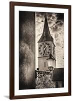 Clocktowwer of, St Peter Church, Zurich, Switzerland-George Oze-Framed Photographic Print