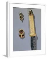 Cloisonne' Enamel and Gold Dagger Handle and Clasps, from Princely Burial of Germanic Warrior-null-Framed Giclee Print