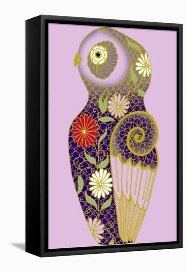 Cloissone Owl-null-Framed Stretched Canvas