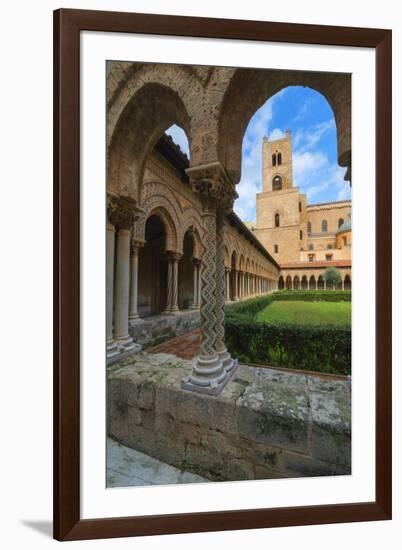 Cloister, Cathedral of Monreale, Monreale, Palermo, Sicily, Italy, Europe-Marco Simoni-Framed Photographic Print