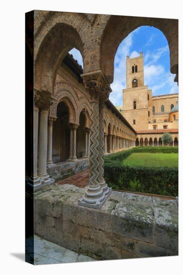 Cloister, Cathedral of Monreale, Monreale, Palermo, Sicily, Italy, Europe-Marco Simoni-Stretched Canvas
