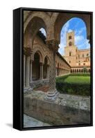 Cloister, Cathedral of Monreale, Monreale, Palermo, Sicily, Italy, Europe-Marco Simoni-Framed Stretched Canvas