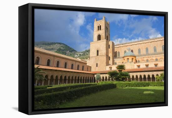 Cloister, Cathedral of Monreale, Monreale, Palermo, Sicily, Italy, Europe-Marco Simoni-Framed Stretched Canvas