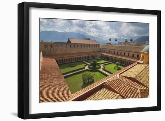 Cloister, Cathedral of Monreale, Monreale, Palermo, Sicily, Italy, Europe-Marco Simoni-Framed Photographic Print