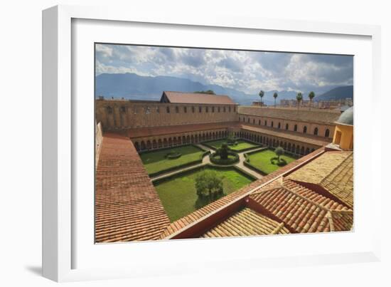 Cloister, Cathedral of Monreale, Monreale, Palermo, Sicily, Italy, Europe-Marco Simoni-Framed Photographic Print