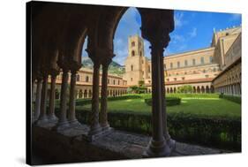 Cloister, Cathedral of Monreale, Monreale, Palermo, Sicily, Italy, Europe-Marco Simoni-Stretched Canvas