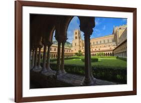 Cloister, Cathedral of Monreale, Monreale, Palermo, Sicily, Italy, Europe-Marco Simoni-Framed Photographic Print