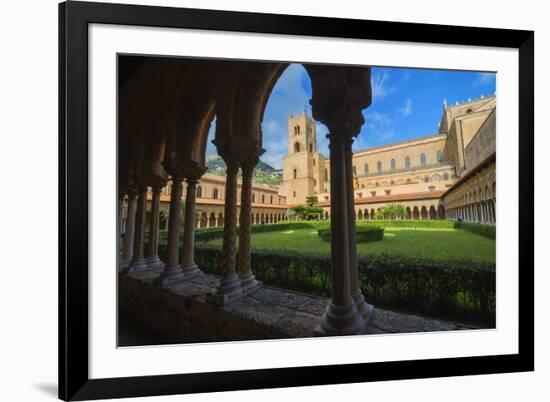 Cloister, Cathedral of Monreale, Monreale, Palermo, Sicily, Italy, Europe-Marco Simoni-Framed Photographic Print